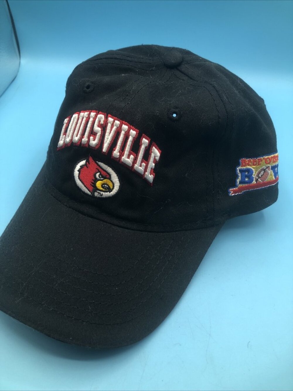 University Of Louisville Cardinals Hat Black Adjustable Beef O Brady’s Bowl UOFL